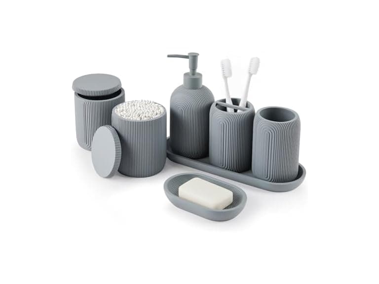Z ZONAMA Grey Resin Bathroom Set - Image 1
