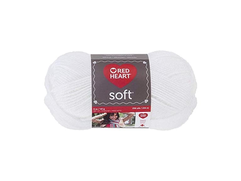 RED HEART Soft Yarn, White - Image 1