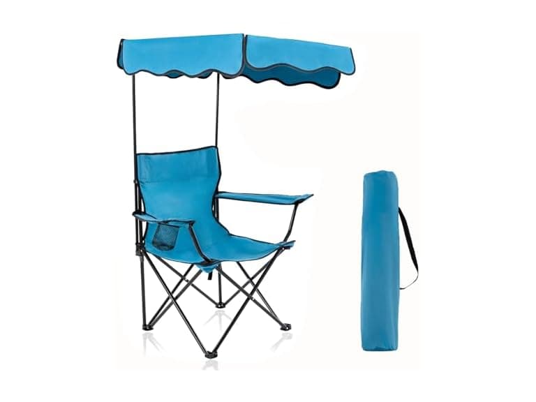 Homcosan Folding Camping Chair with Shade Portab - Image 1