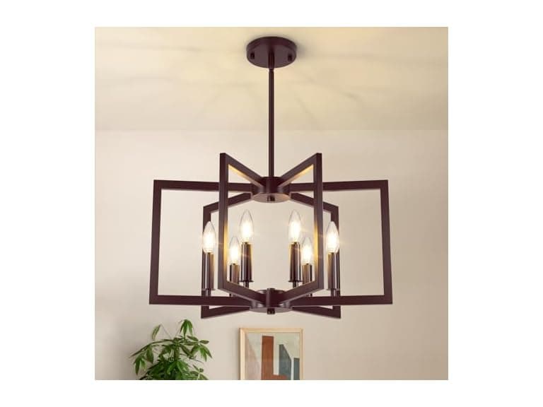 6-Light Chandelier, Farmhouse Dining Room Light Fixture - Image 1