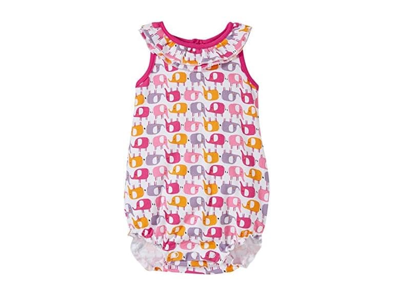 Zutano Girls (6 MOS) Ellas Elephants Ruffle Bubble - Image 1