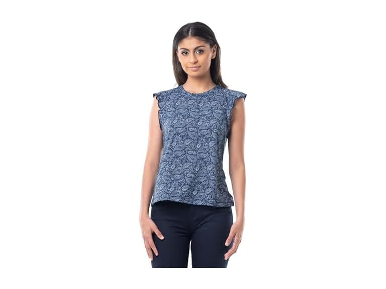 Lee Women Ruffle Sleeve Crewneck Tank Top - Image 1