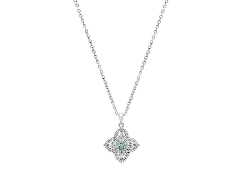 0.5 CTTW Turquoise Moissanite Necklace - Image 1