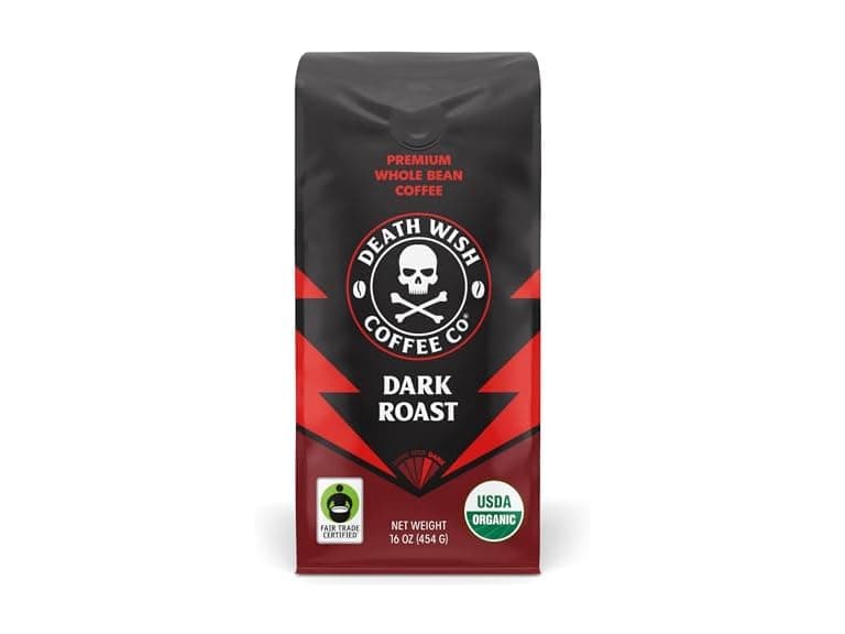 Death Wish Coffee, Organic Dark Roast Whole Bean - Image 1