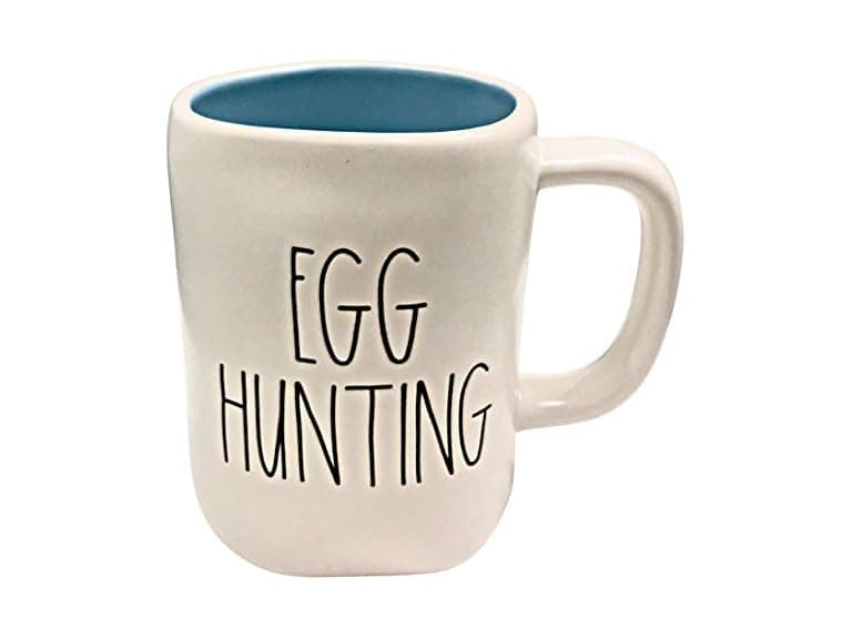 Rae Dunn EGG HUNTING Mug Cup Easter Blue inside ceramic - Image 1