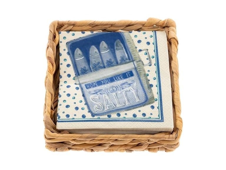 Karma, Woven Cocktail Napkin Holder Sardines - Image 1