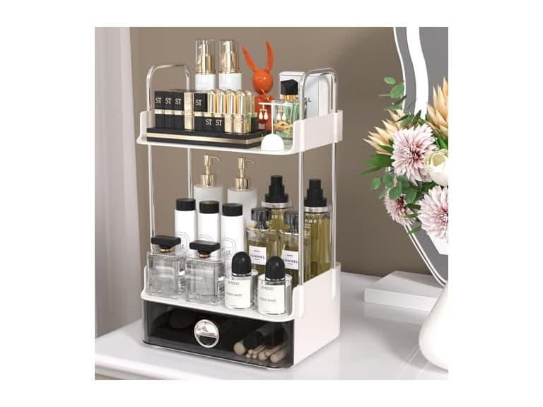Bathroom Counter Organizer, White - Image 1
