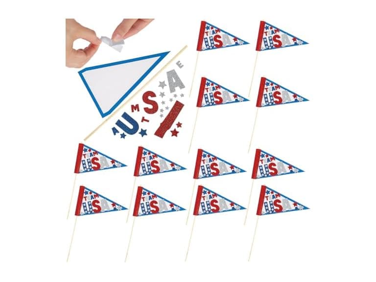 Fun Express Team USA Pennant Flag Craft Kit - Image 1