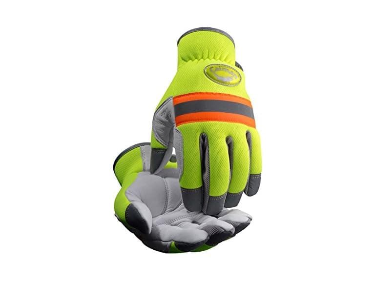 Caiman MAG, Hi-Vis Sheep Grain Leather Palm Multi-Activity Gloves, Medium - Image 1