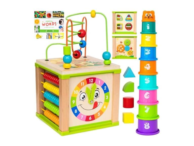 Wooden Baby Activity Cube Toy - Image 1