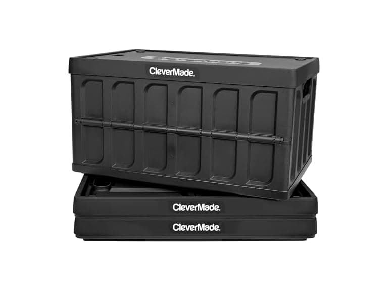 CleverMade Collapsible Storage Bins with Lids (46L, 3 Pack) - Image 1
