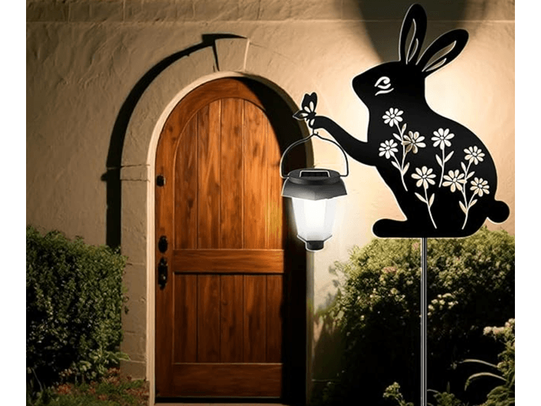 Hakol Bunny Solar Hanging Light – Outdoor Black w Light - Image 1