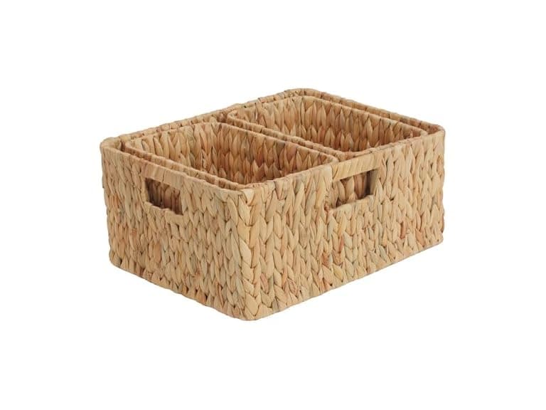 CROS Set of 3 Water Hyacinth Storage Baskets Kitchen (Natural) - Image 1