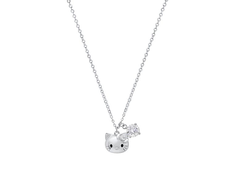 Moissanite Diamond Kitty Charm Necklace - Image 1