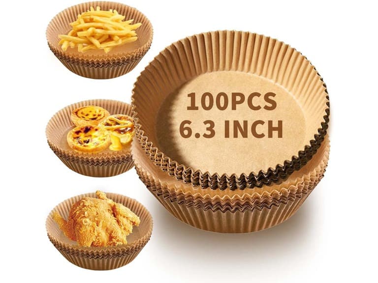 100 Pcs Air Fryer Paper Liners 6.3" - Image 1