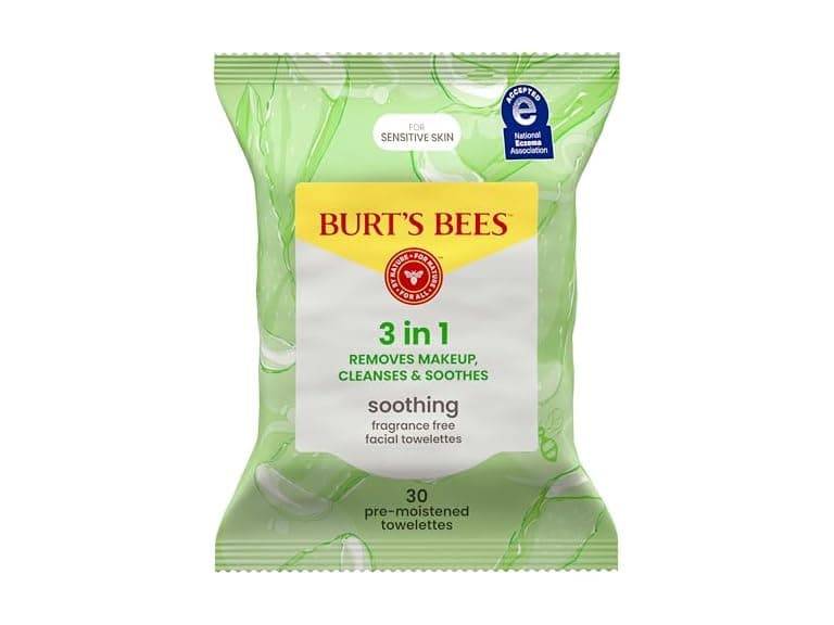 Burt’s Bees Soothing, Fragrance Free Facial Towelettes - Image 1