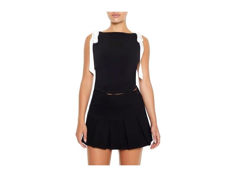 Forever 21  (XL) Sleeveless Satin Bow Top - Image 1