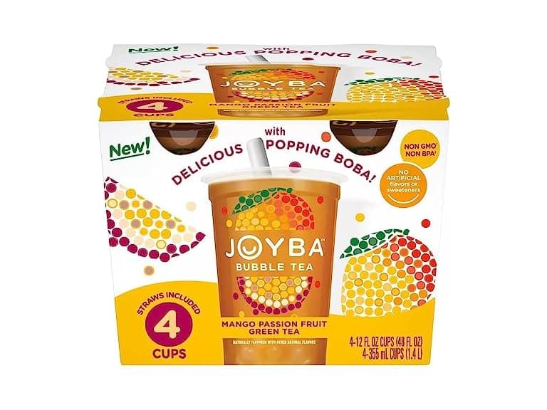 JOYBA Mango Passion Fruit Green Bubble Tea 4pk - Image 1