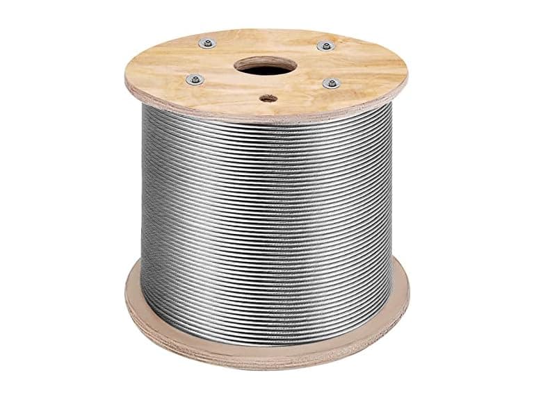T316 1x19 Stainless Steel Cable 1/8" Cable Rail Wire Rope Aircraft Cab