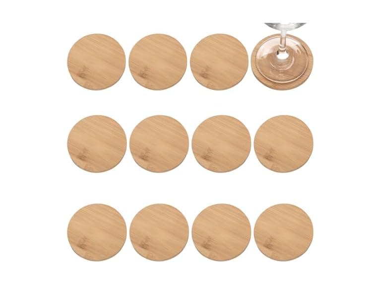 Fun Express Bamboo Wooden Coasters 12 Ct - Image 1