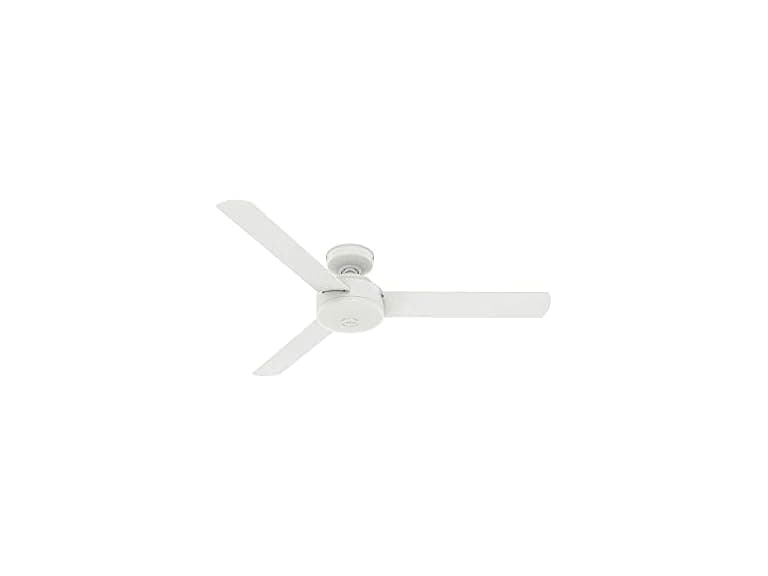 52" Hunter Fan Matte White Ceiling Fan, 3 Blades - Image 1