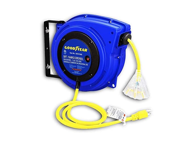 Goodyear Extension Cord Reel Retractable 16AWG x 50' - Image 1