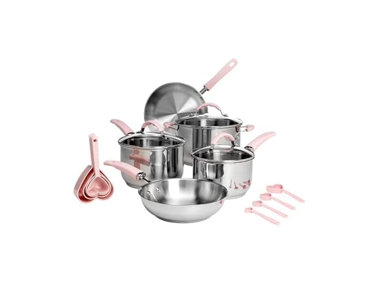 Paris Hilton Stainless Steel Pots and Pans Set 10PC - Image 1