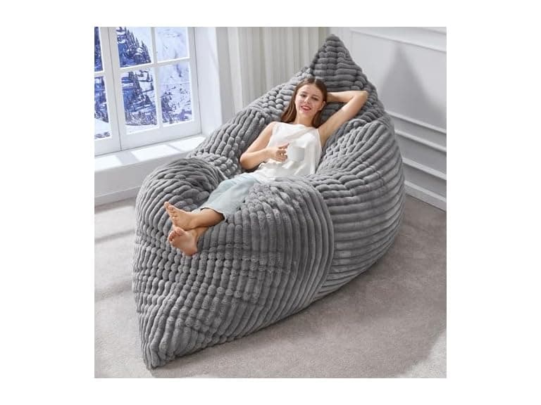 3 in 1 Bean Bag Chair Grey - Image 1