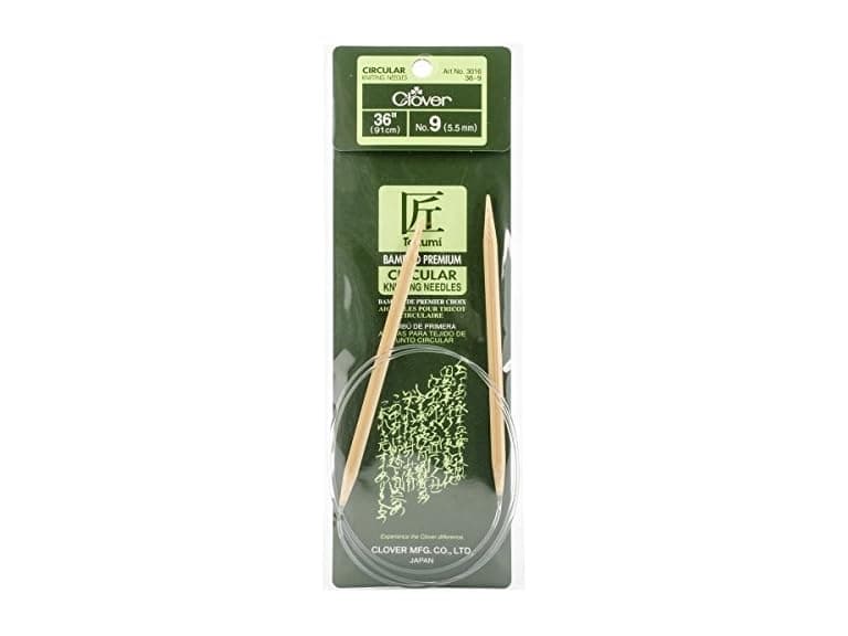 Clover Bamboo Circular Needles 36" Size 9 - Image 1