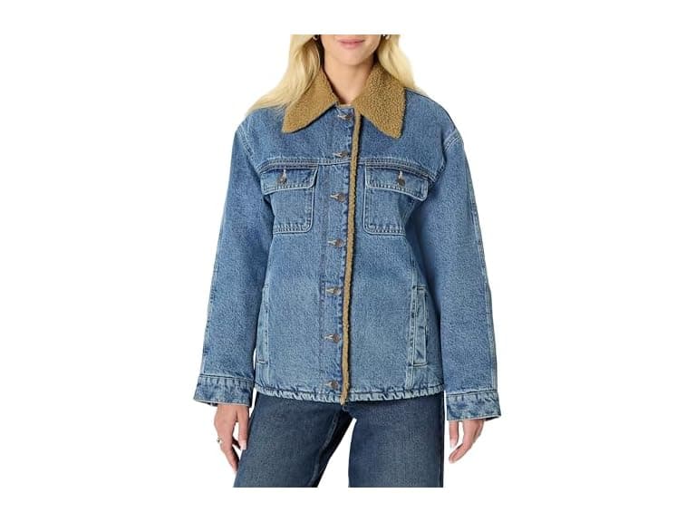Amazon Ess. Women Faux-Shearling Denim Jacket - Image 1