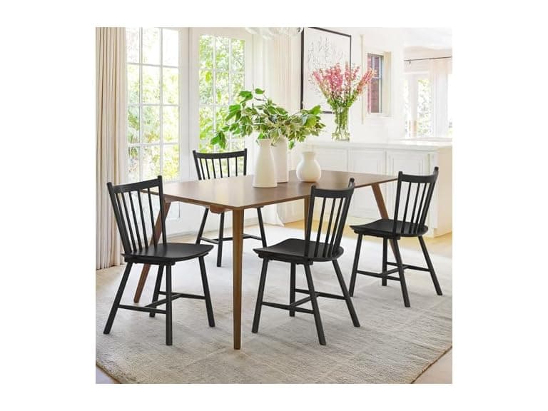 Set of 4 Black Dining Chairs - Image 1