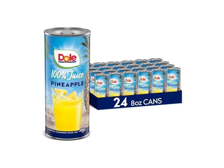 24PK Dole 100% Pineapple Juice, No Added Sugar - Image 1