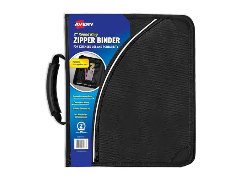 Avery Zipper 3 Ring Binder 2" 375-Sheet - Image 1