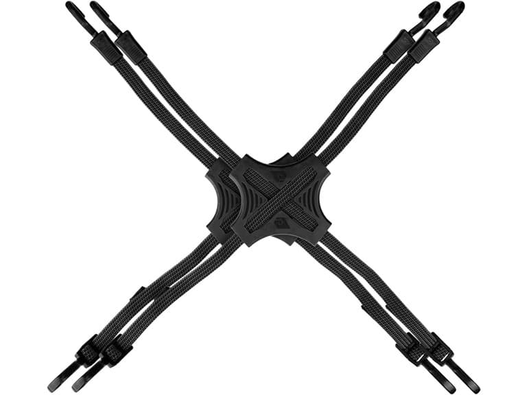 Tack Strap 4-Way Flat Bungee Cord w/Rubber Pad Grip - Image 1