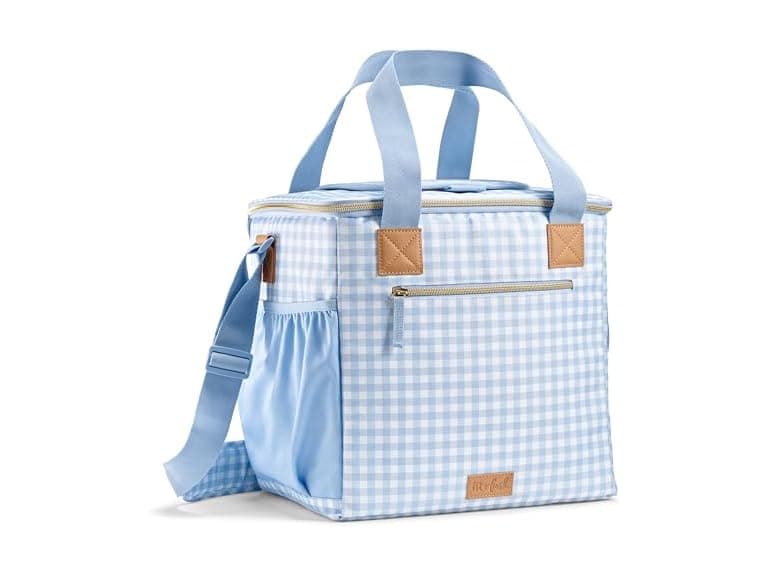 Fit & Fresh, 24-Can Soft Cooler Bag Blue Gingham - Image 1