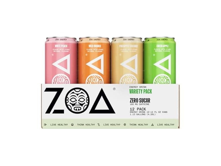 12PK ZOA Zero Sugar Energy Drinks, Remix Variety Pack - Image 1