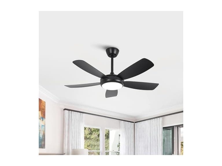 Parrot Uncle F5004BK 42" Modern Black Ceiling Fan - Image 1