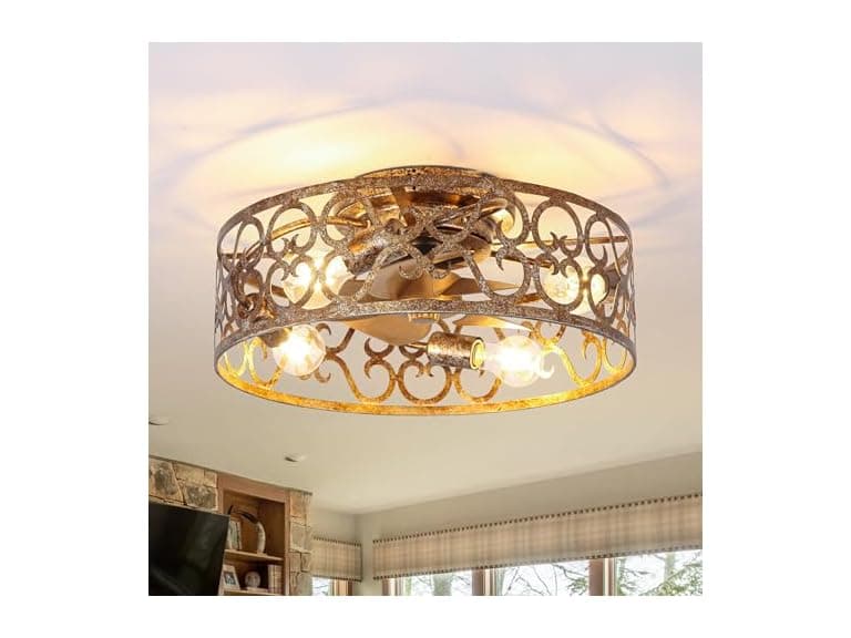 Parrot Uncle Flush Mount Ceiling Fans with Lights - Image 1