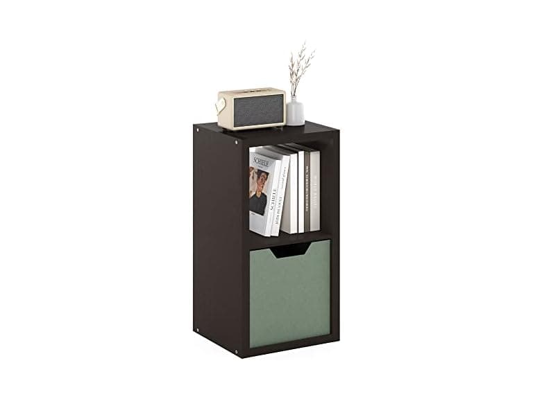 Furinno 2-Cube Bookshelf Black Oak - Image 1
