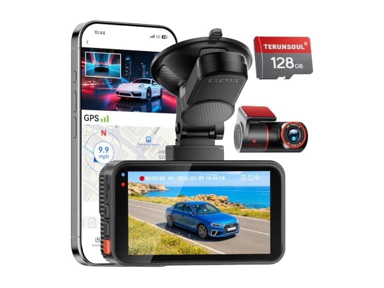 TERUNSOUL 4K+4K Dash Cam 128GB WiFi6 - Image 1