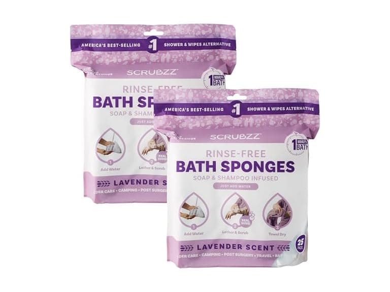 Scrubzz No Rinse Bathing Wipes Lavender 2pk - Image 1