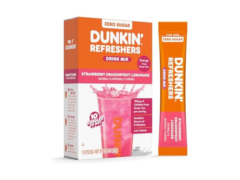 10CT Dunkin’ Zero Sugar Refreshers Singles To Go! - Image 1