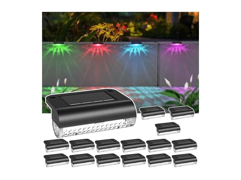 16 Pack Solar Step Lights (RGB) - Image 1
