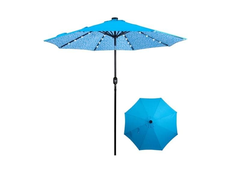 Backyard Expressions 9FT Solar Patio Umbrella Blue - Image 1