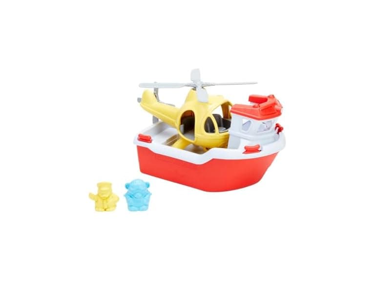Green Toys Rescue Boat – Bath & Water Play Set - Image 1