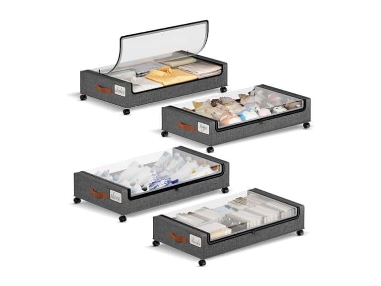 Dark Grey 4 Pck Under the Bed Storage - Image 1