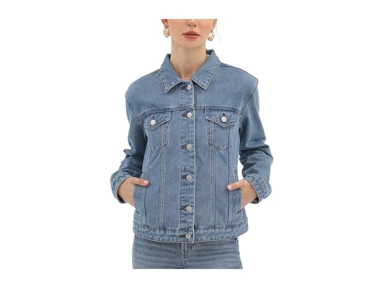 Women's Button Up Denim Jacket - Image 1
