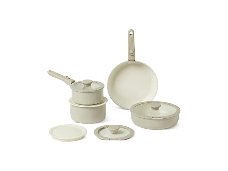 Amazon Basics Ceramic Nonstick Pots and Pans Set - Image 1