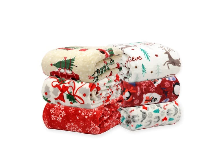 Holiday Plush Flannel Throw Blanket - Image 1