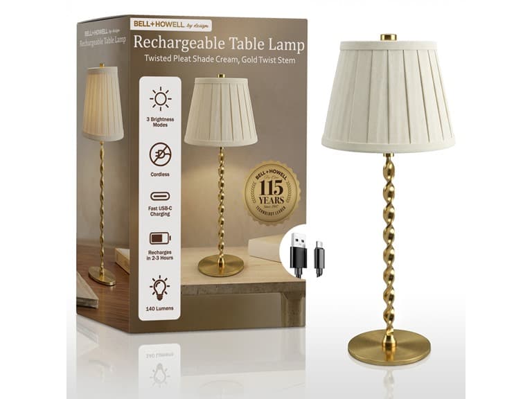 Twist Stem Wide Pleated Lamp - Image 1